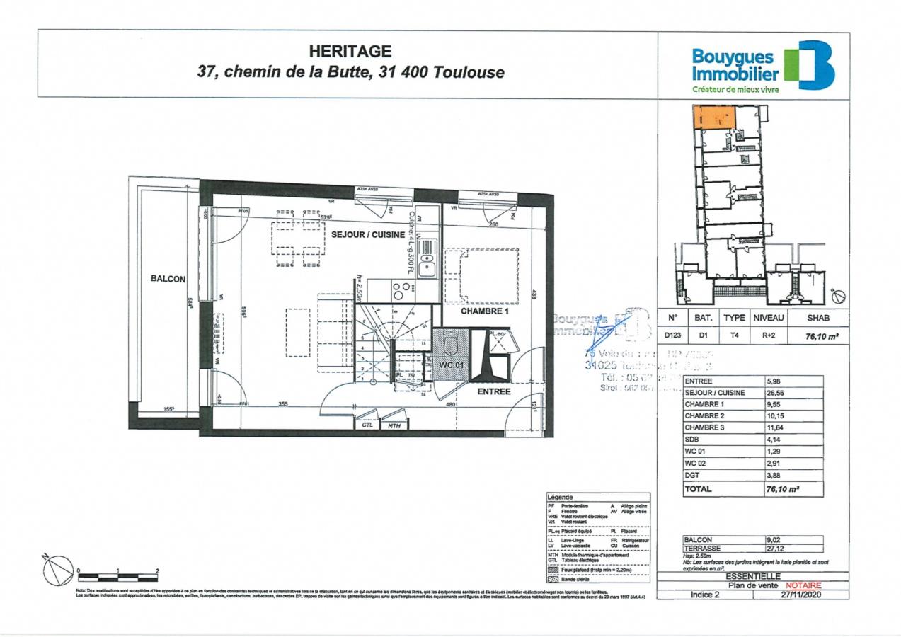 4 pièces - 2ème étage - 76m² - 928,60 € - Photo #3