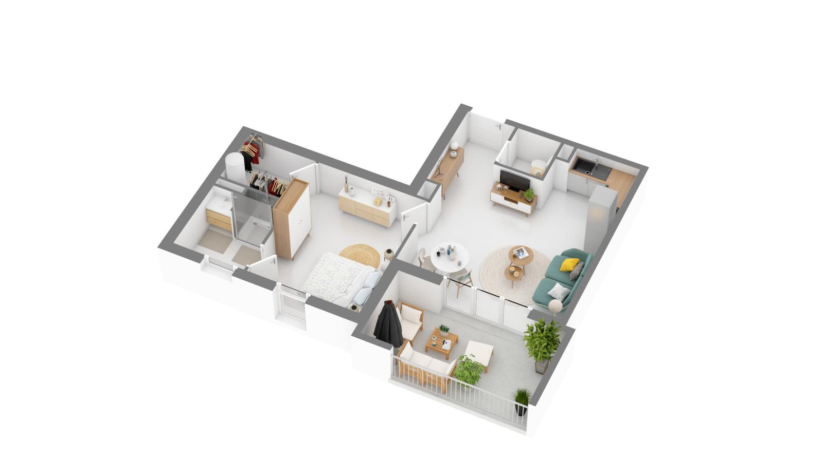 
																			2 pièces - 
																		2ème étage - 47m² - 662,04 € - Photo #4