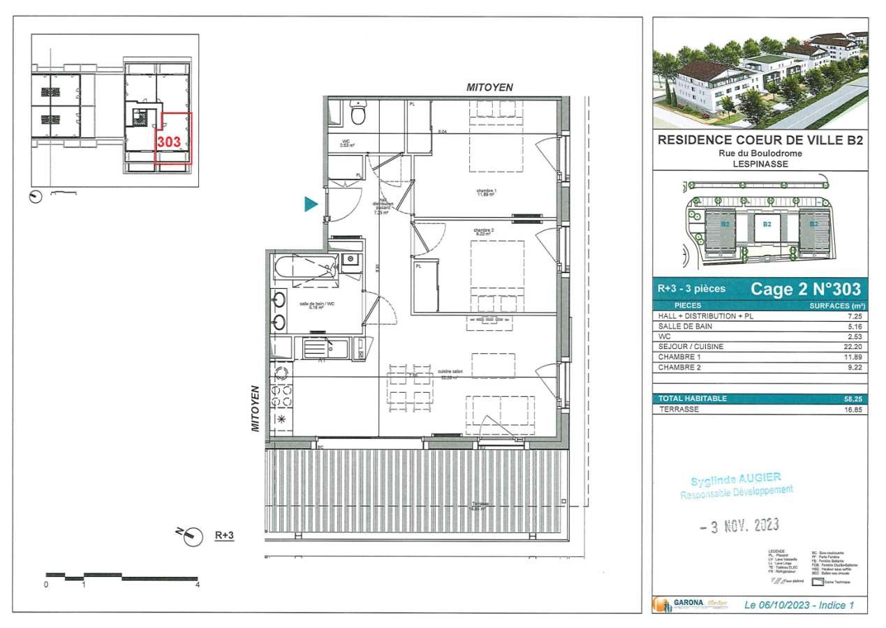 
																																							3 pièces - 
																																						3ème étage - 58m² - 696,13 € - Photo #7