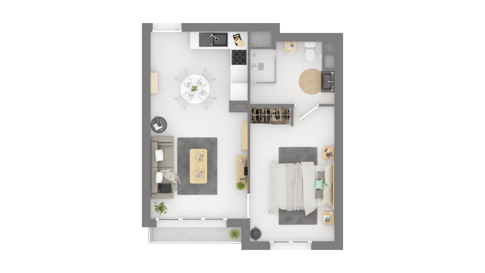 
																			2 pièces - 
																		2ème étage - 42m² - 859,60 € - Photo #1