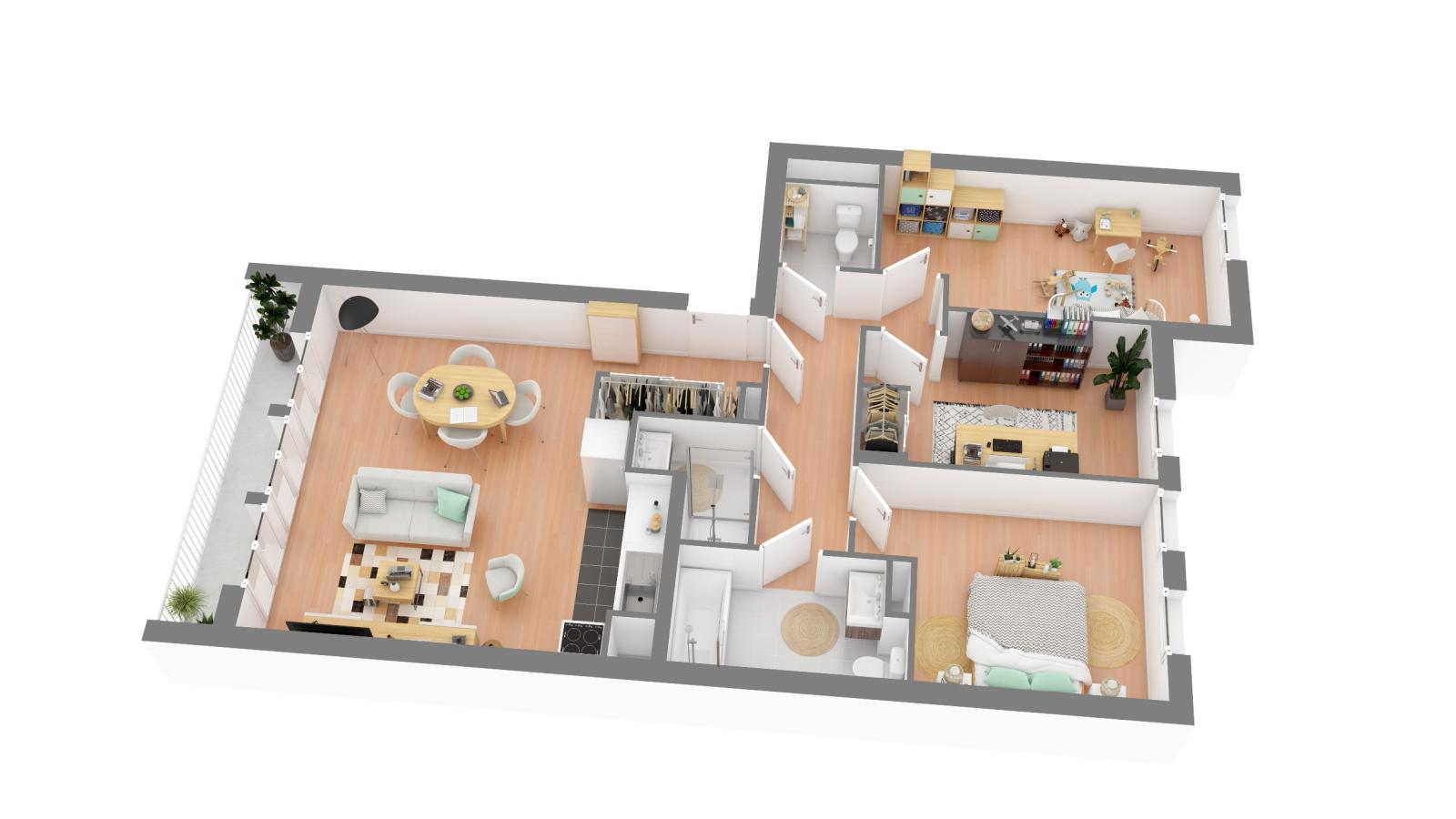 
																			4 pièces - 
																		1er étage - 86m² - 1 867,48 € - Photo #4