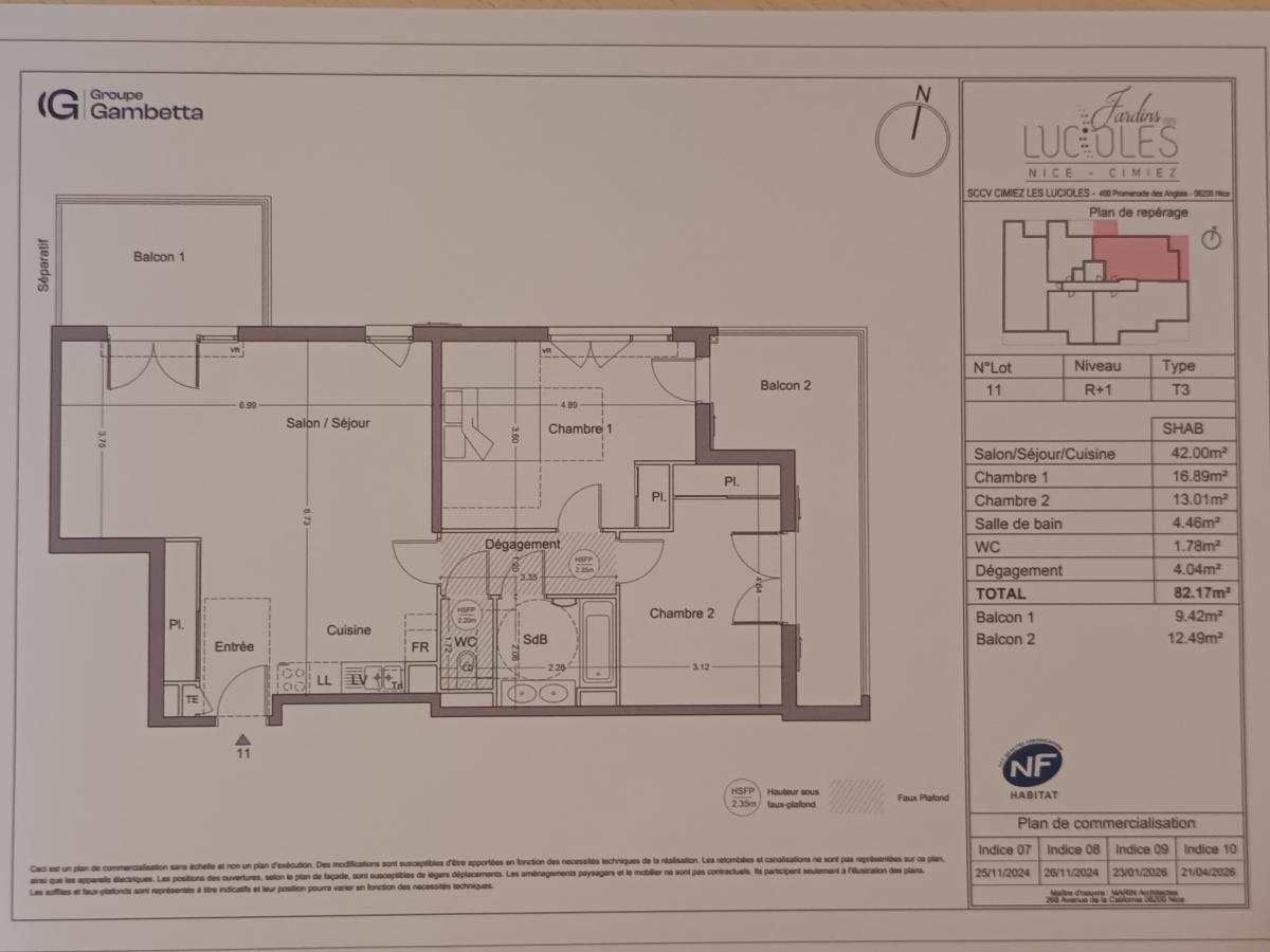 
																																							3 pièces - 
																																						1er étage - 82m² - 1 733,92 € - Photo #1