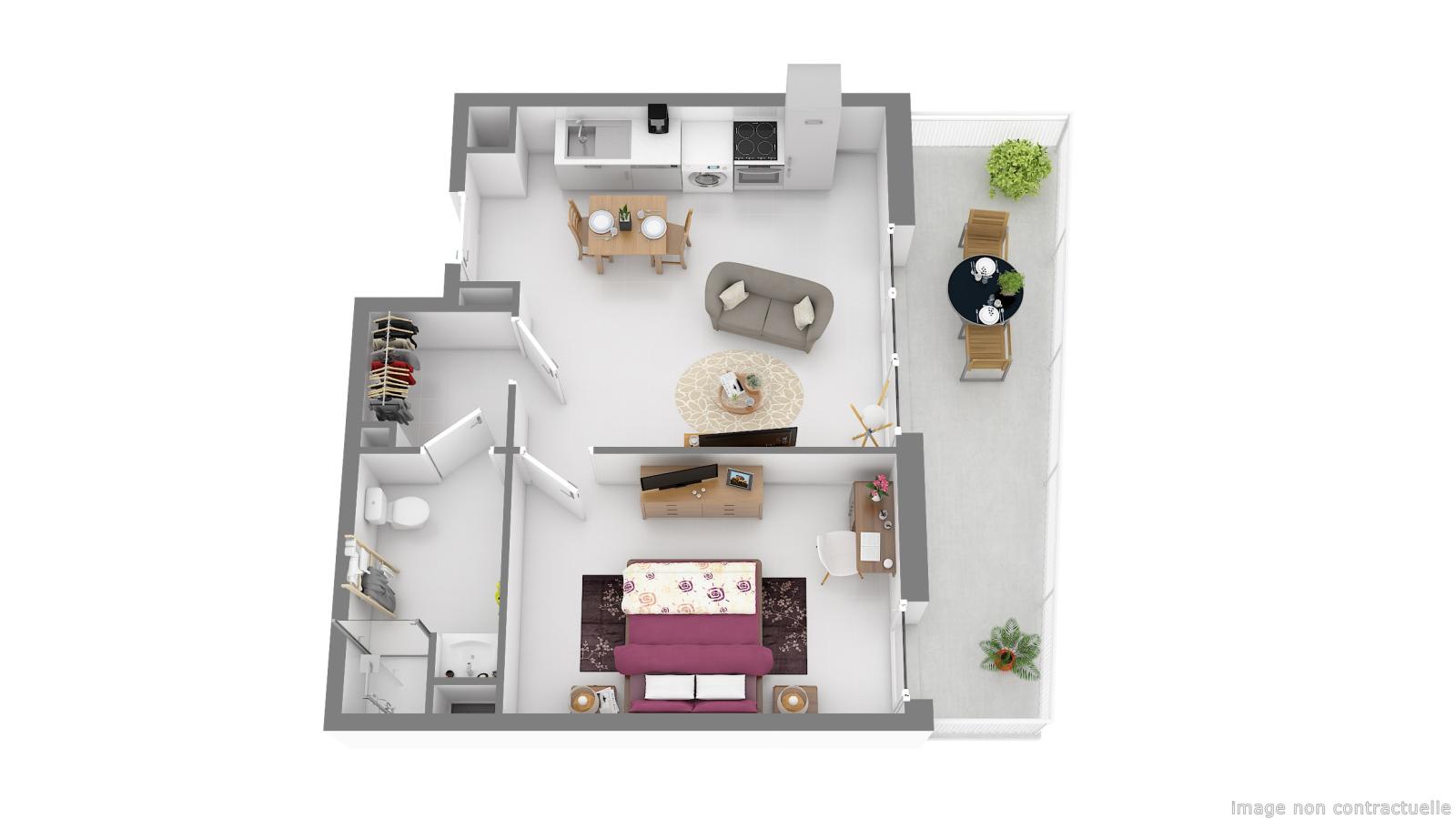 2 pièces - 3ème étage - 37m² - 660,50 € - Photo #6