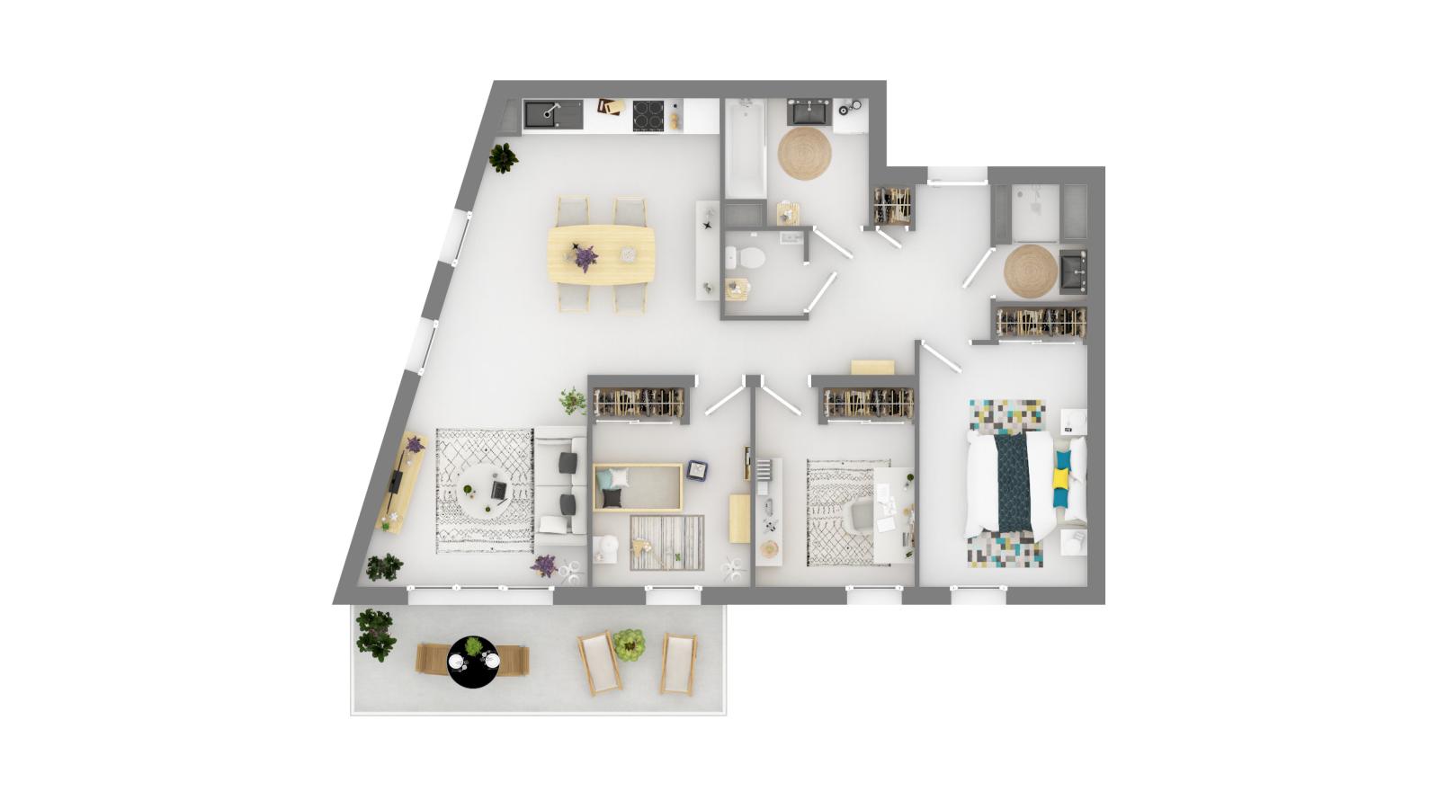 
																																							4 pièces - 
																																						1er étage - 81m² - 1 147,39 € - Photo #2