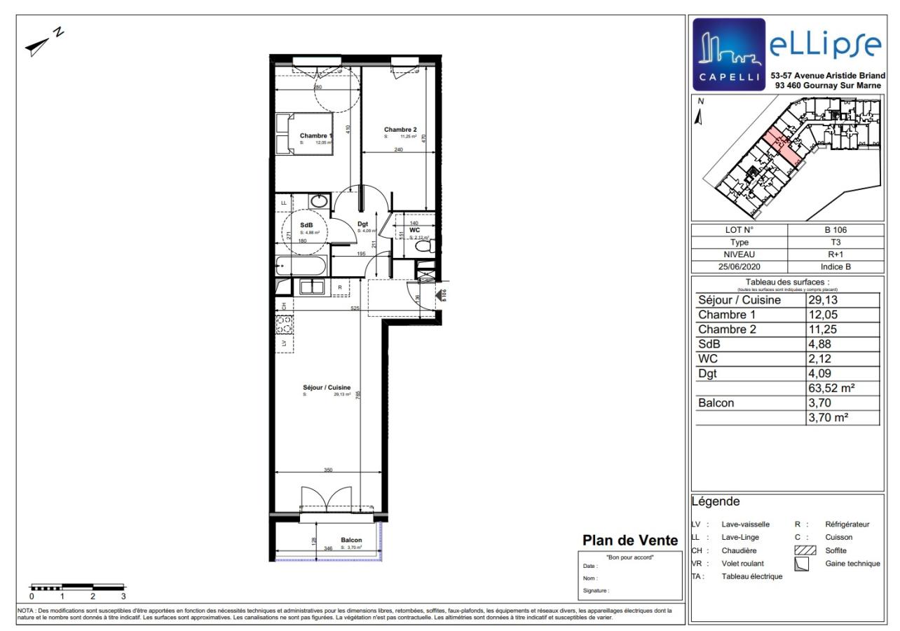 
																																							3 pièces - 
																																						1er étage - 64m² - 1 001,78 € - Photo #1