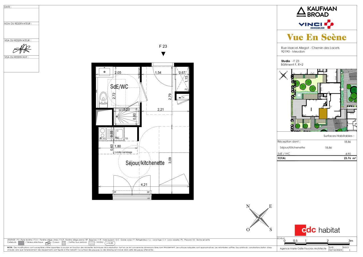 1 pièce - 2ème étage - 24m² - 829,00 € - Photo #1