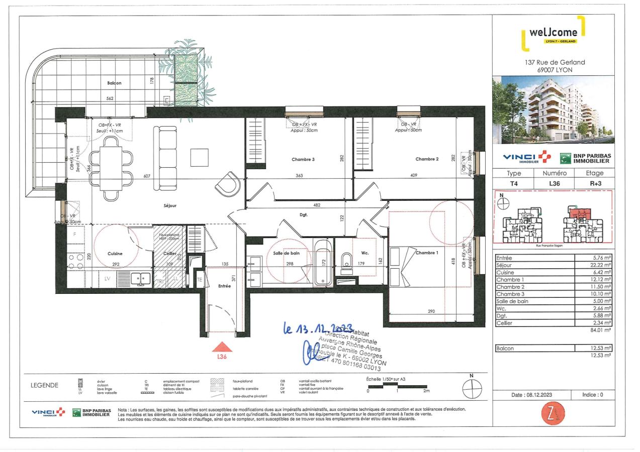 4 pièces - 3ème étage - 85m² - 1 281,72 € - Photo #4