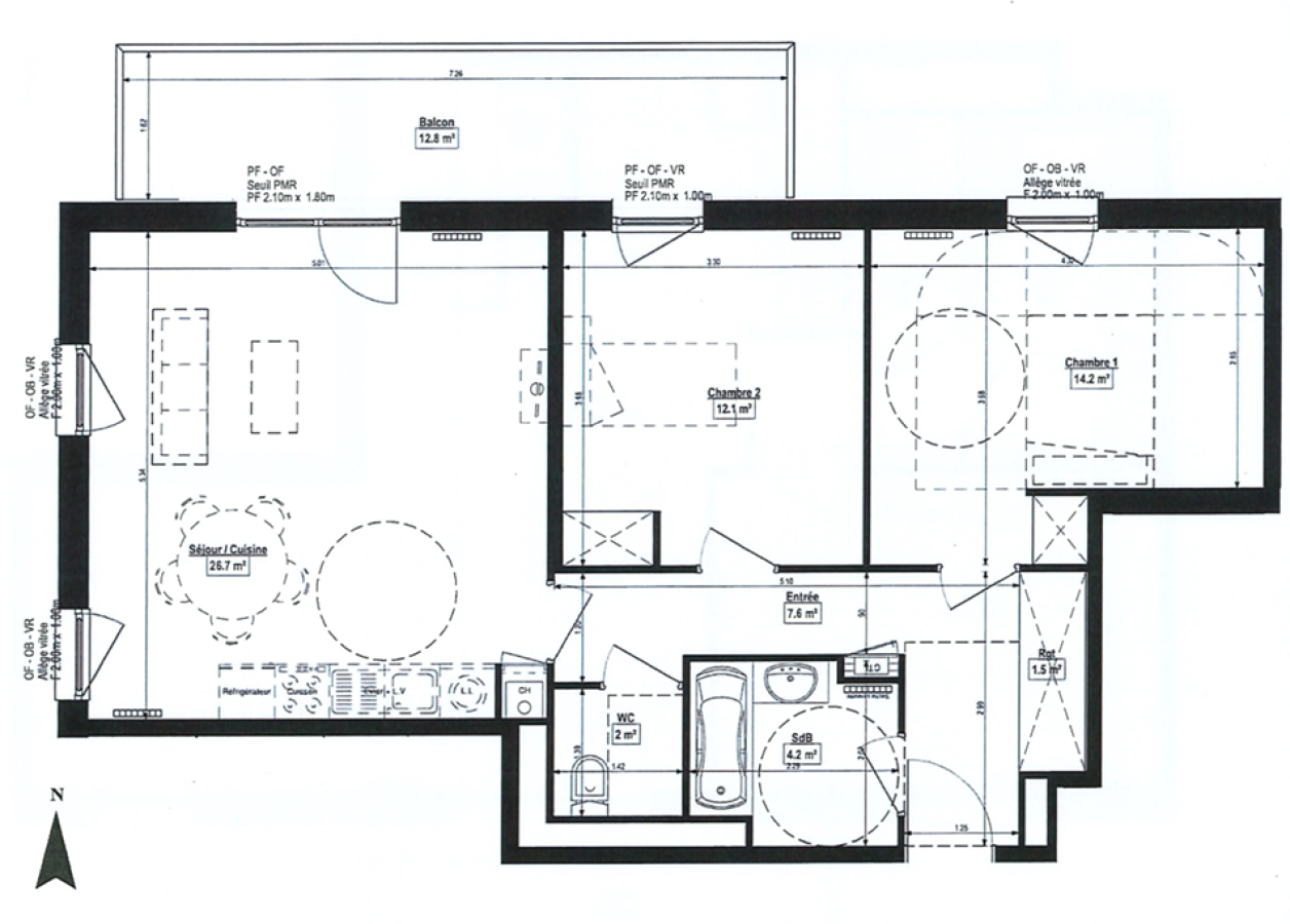 
																			3 pièces - 
																		1er étage - 68m² - 859,64 € - Photo #7