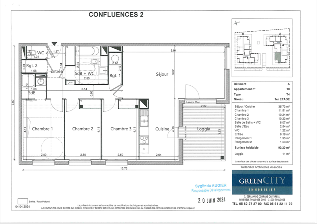 
																																							4 pièces - 
																																						1er étage - 90m² - 973,62 € - Photo #1