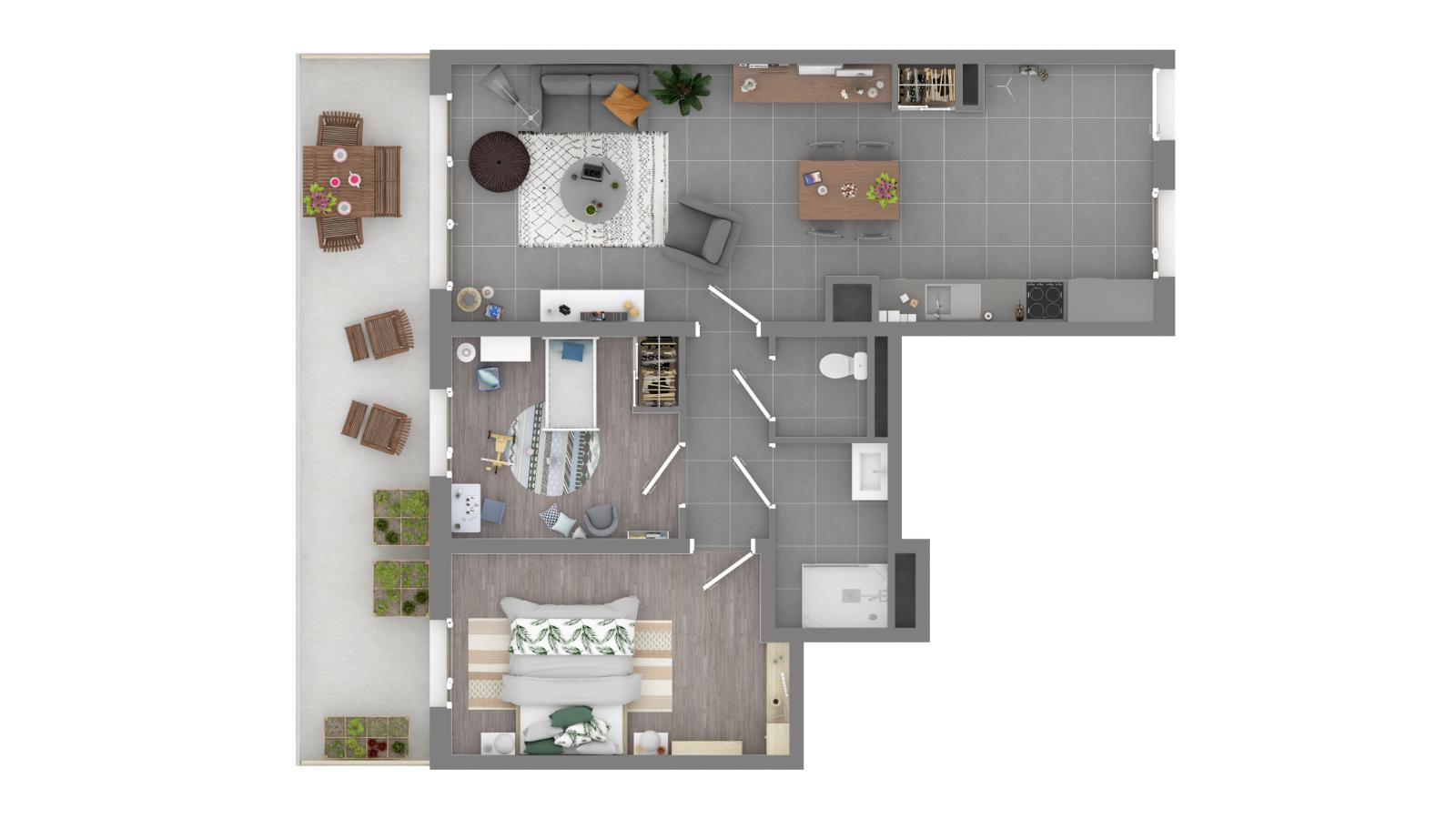 
																																							3 pièces - 
																																						1er étage - 67m² - 901,68 € - Photo #3