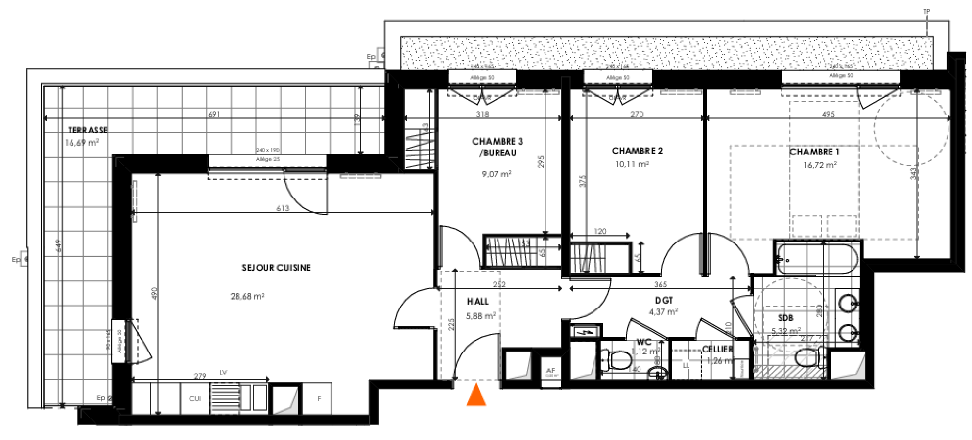 4 pièces - 5ème étage - 83m² - 914,05 € - Photo #6