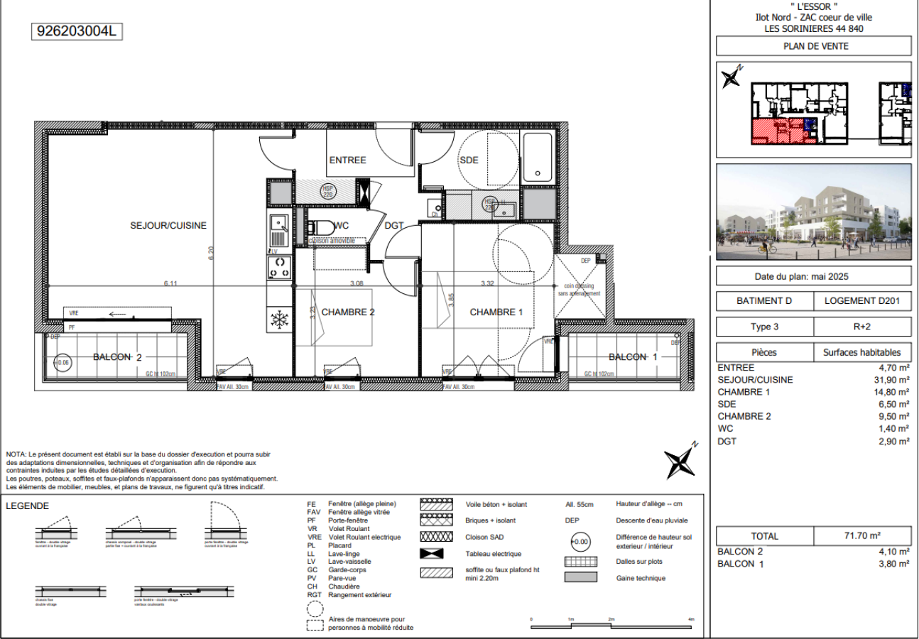 
																			3 pièces - 
																		RDC - 72m² - 836,66 € - Photo #1