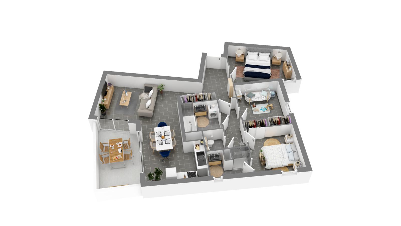 
																																							4 pièces - 
																																						1er étage - 93m² - 1 367,00 € - Photo #6