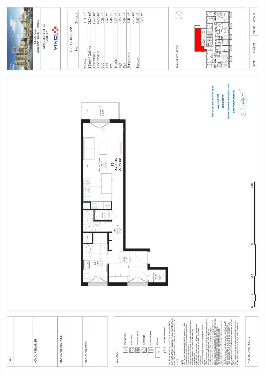 
																			3 pièces - 
																		3ème étage - 78m² - 1 514,46 € - Photo #0