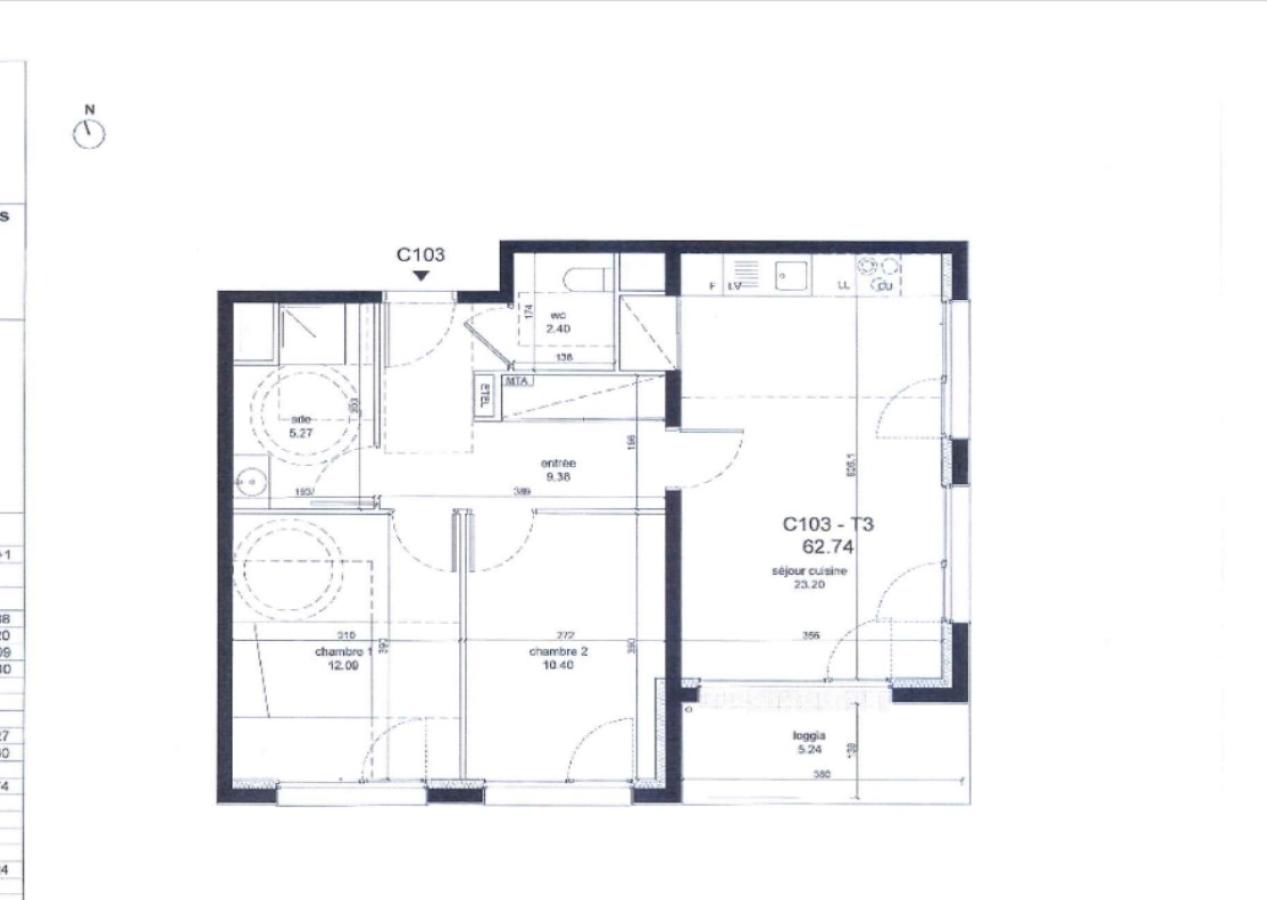 
																			3 pièces – 
																		1er étage – 63m² - 854,59 € - Photo #4