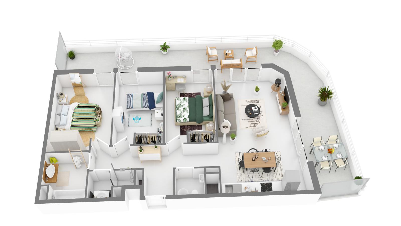 
																																							4 pièces - 
																																						3ème étage - 80m² - 1 415,57 € - Photo #7