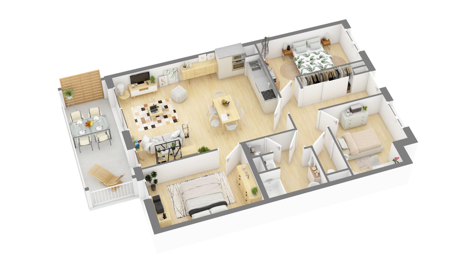 
																			4 pièces - 
																		1er étage - 80m² - 899,29 € - Photo #4