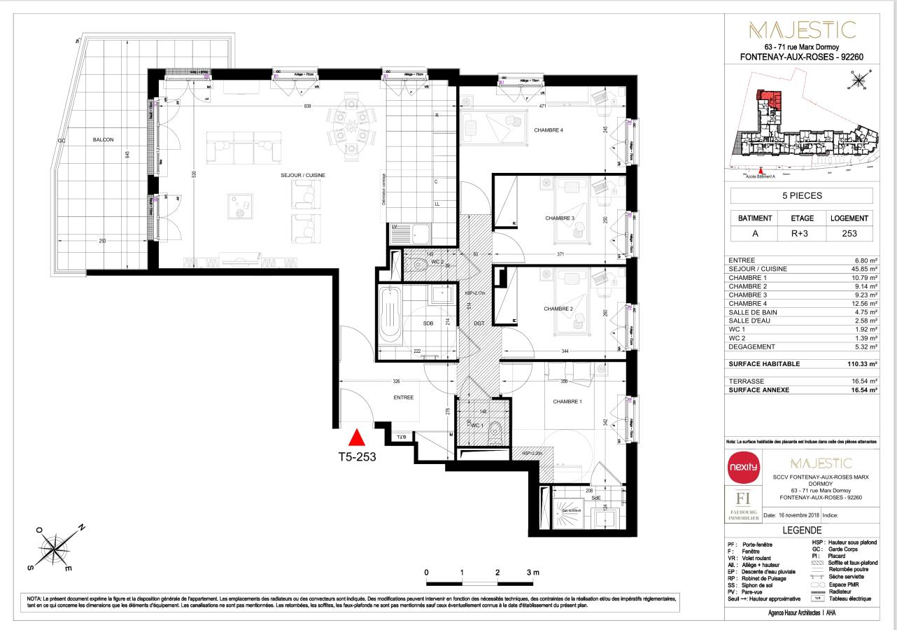 5 pièces - 3ème étage - 110m² - 1 962,89 € - Photo #0