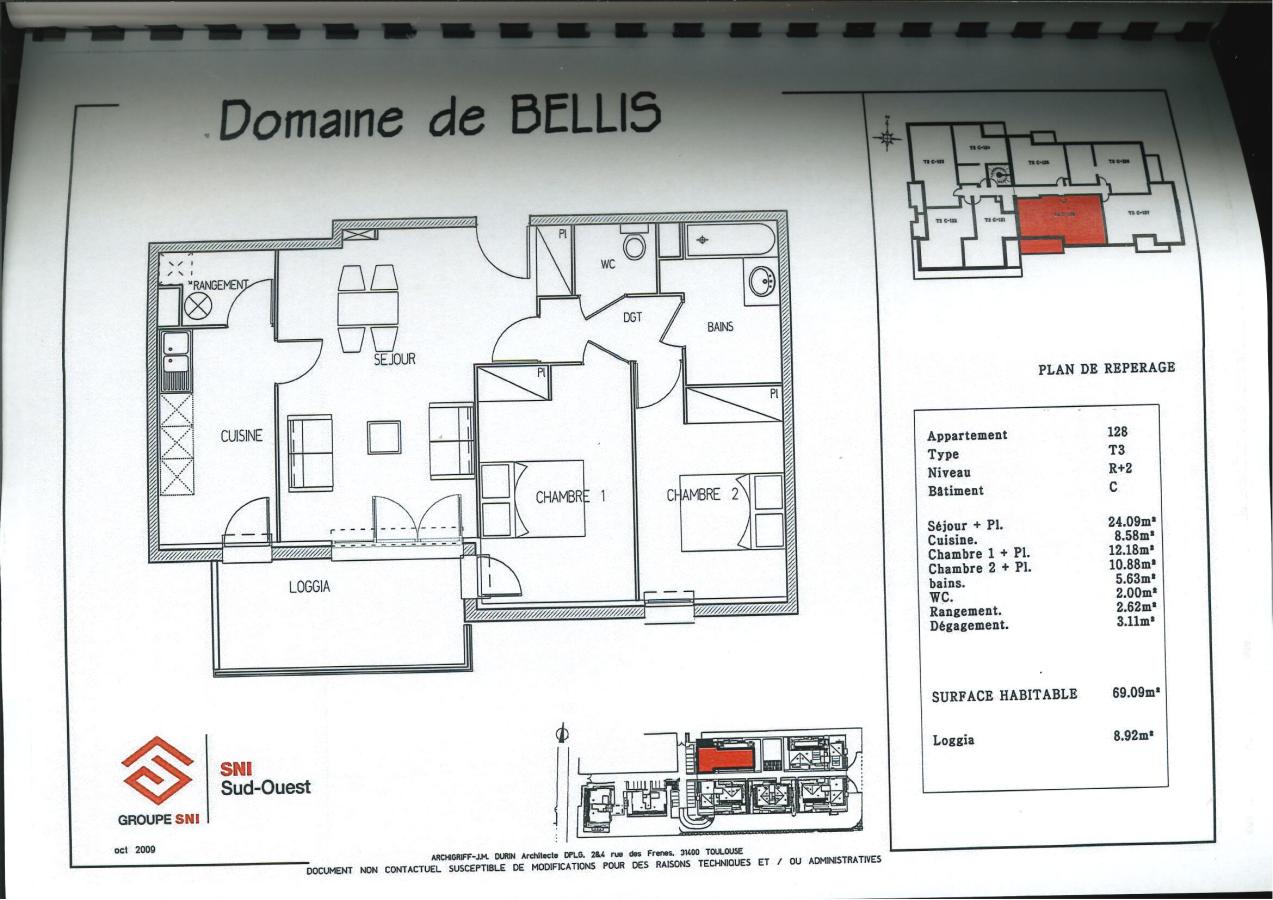 
																																							3 pièces - 
																																						2ème étage - 69m² - 735,93 € - Photo #5