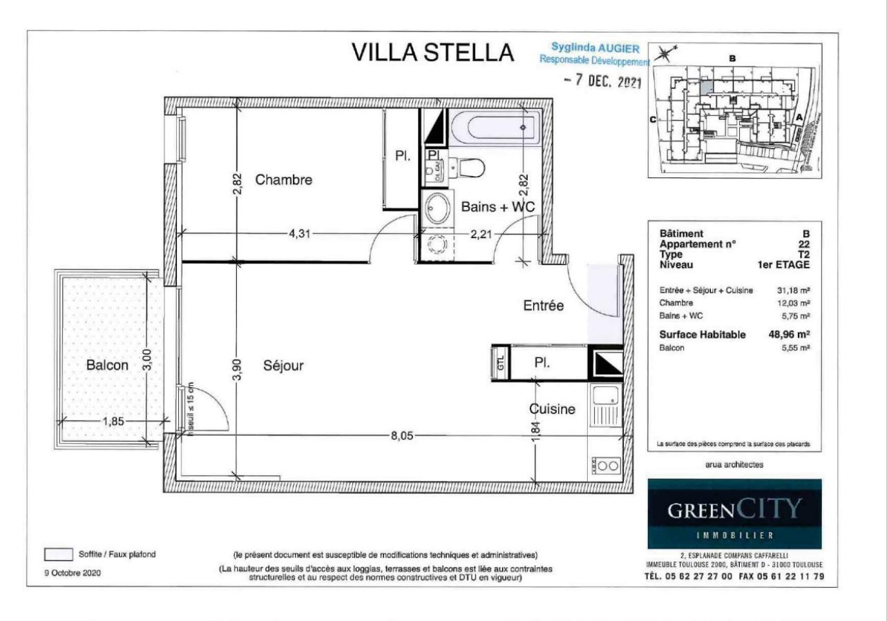 
																																							2 pièces - 
																																						1er étage - 49m² - 605,56 € - Photo #5