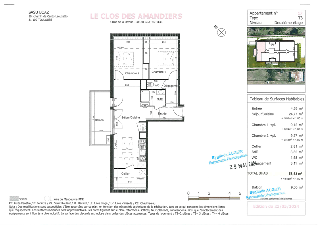 3 pièces - 2ème étage - 60m² - 700,61 € - Photo #0