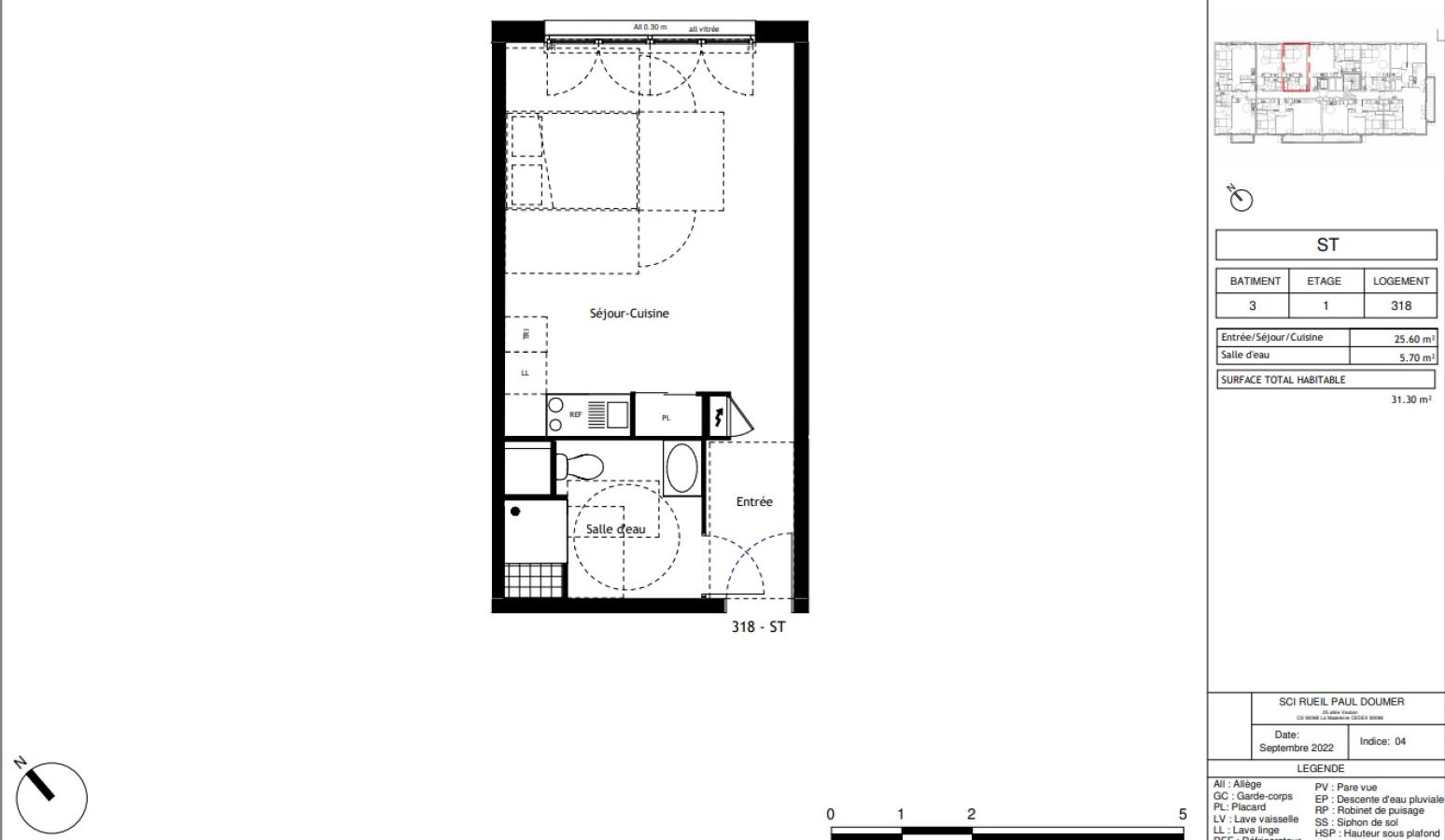 
																																							1 pièce - 
																																						1er étage - 31m² - 829,13 € - Photo #1