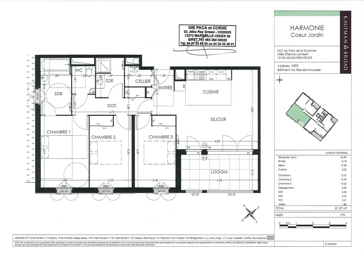 4 pièces - RDC - 81m² - 1 212,75 € - Photo #0