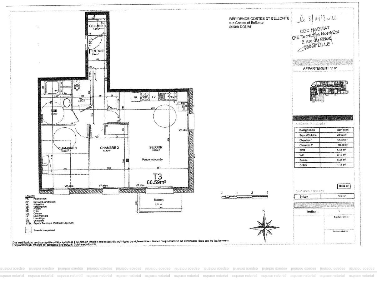 
																																							3 pièces - 
																																						1er étage - 67m² - 669,80 € - Photo #6