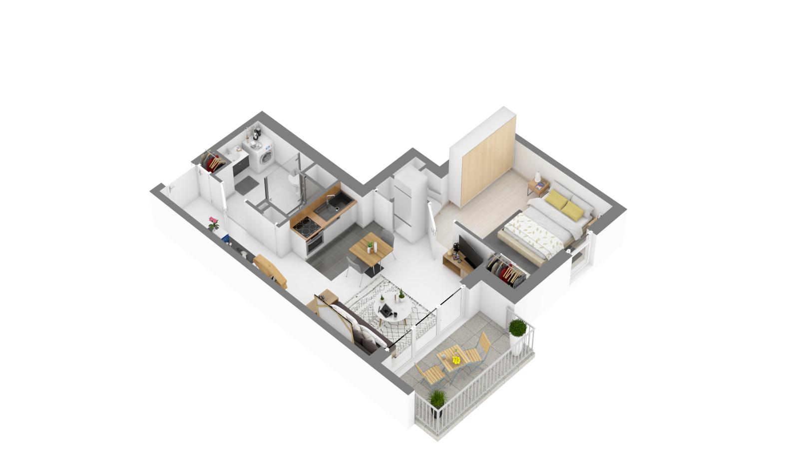 
																			2 pièces - 
																		2ème étage - 40m² - 610,62 € - Photo #6