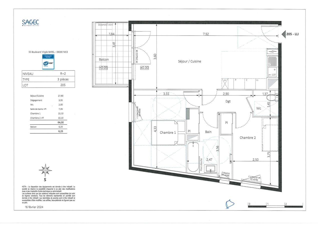 
																			3 pièces - 
																		2ème étage - 64m² - 1 098,91 € - Photo #2