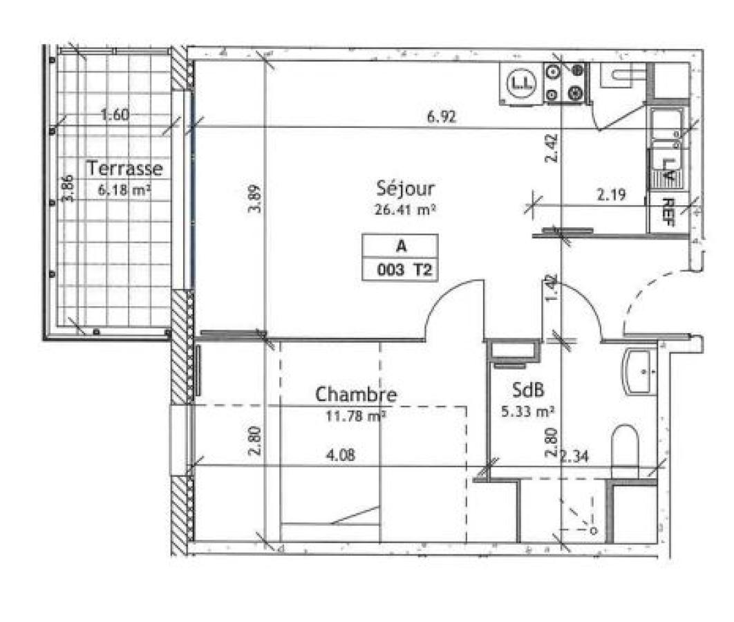 
																																							2 pièces - 
																																						1er étage - 43m² - 530,06 € - Photo #4