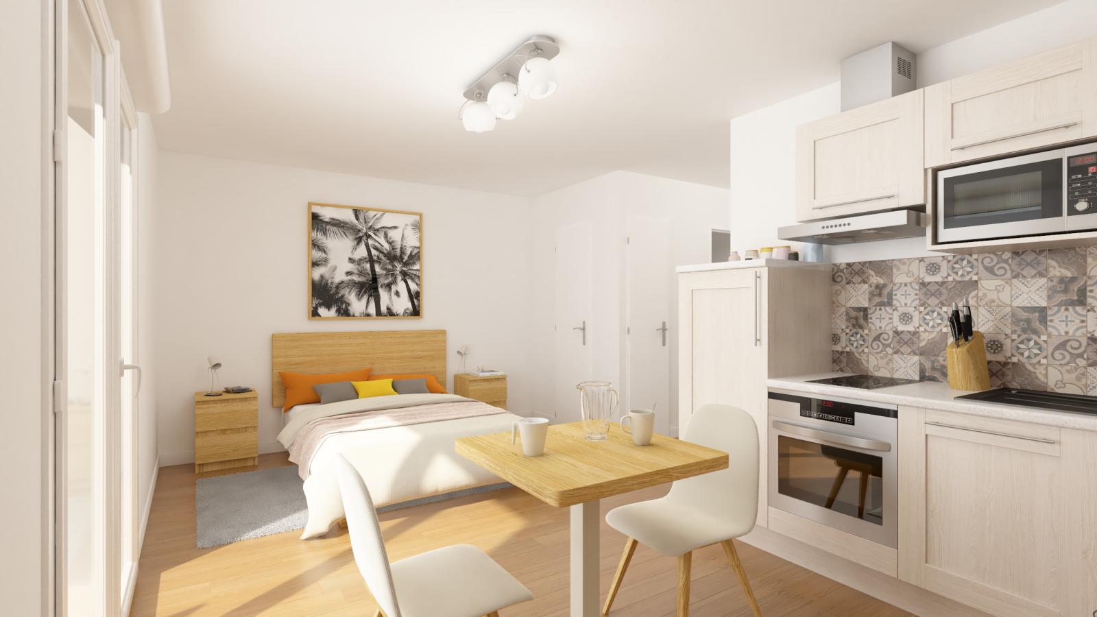 
																			1 pièce - 
																		3ème étage - 29m² - 547,43 € - Photo #4