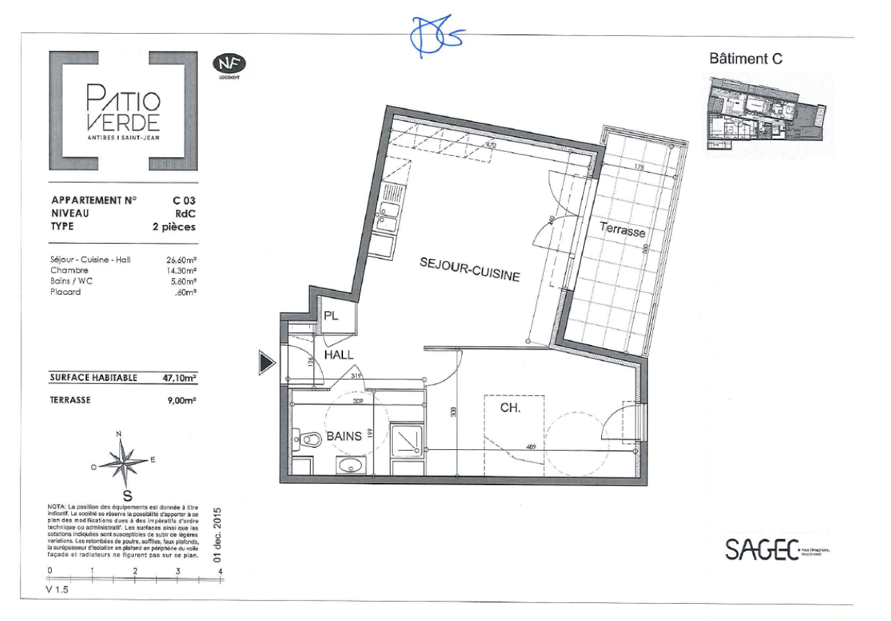 
																			2 pièces - 
																		RDC - 47m² - 1 024,72 € - Photo #6