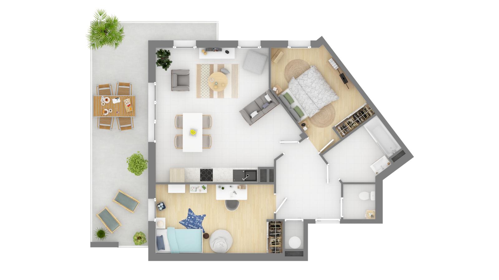 
																																							3 pièces - 
																																						1er étage - 68m² - 1 177,01 € - Photo #6