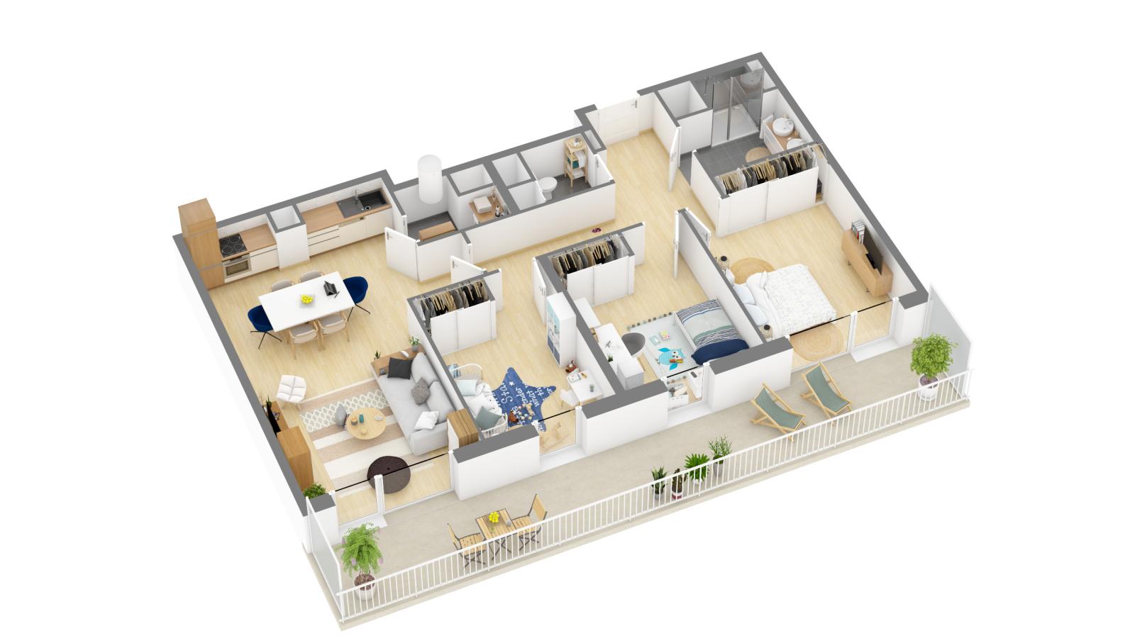 4 pièces - 1er étage - 84m² - 958,40 € - Photo #5