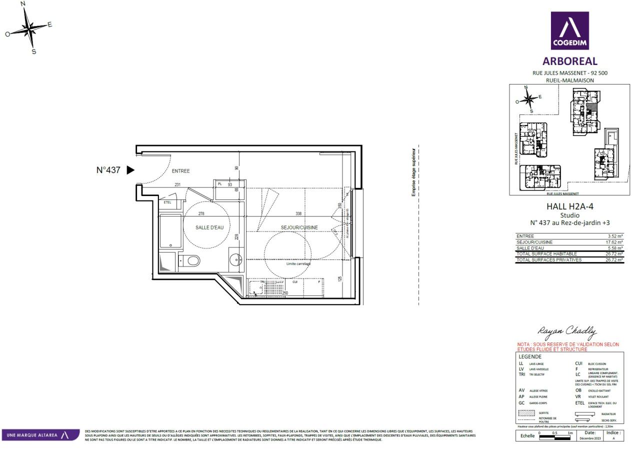 1 pièce - 3ème étage - 27m²