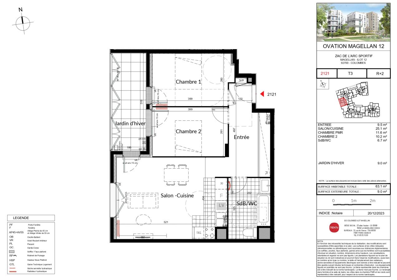 3 pièces - 2ème étage - 63m²