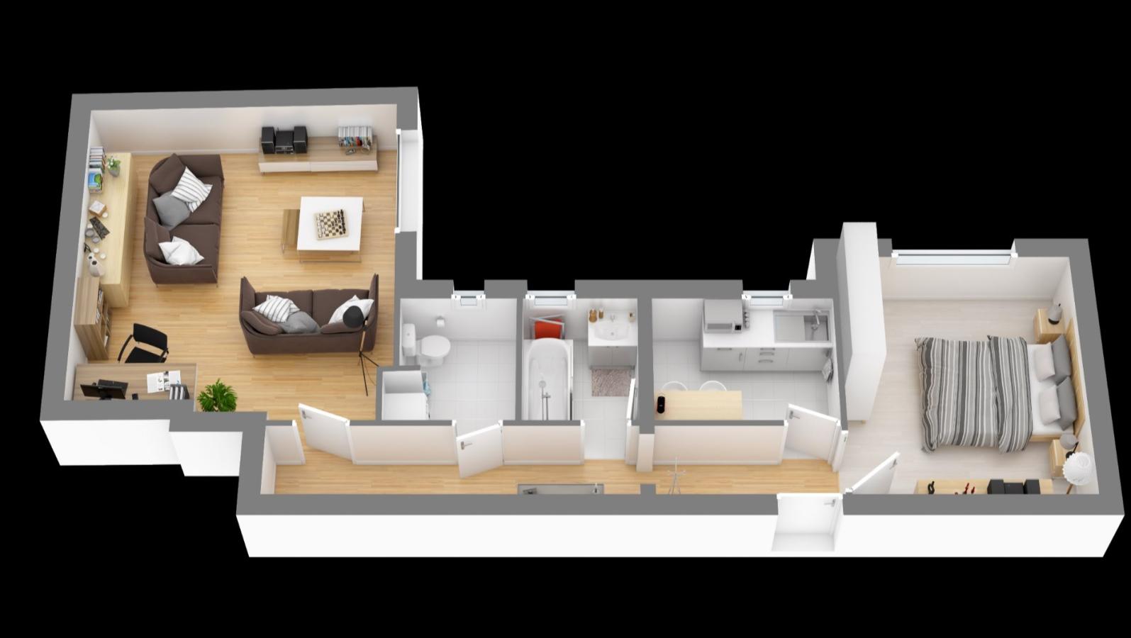 2 pièces - 2ème étage - 48m² - 1 164,34 € - Photo #1