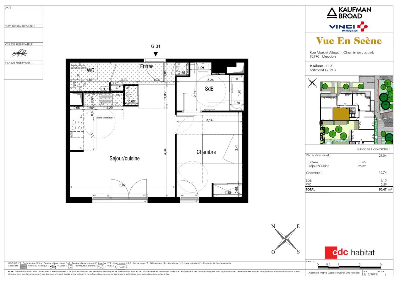 2 pièces - 3ème étage - 50m² - 1 376,65 € - Photo #1