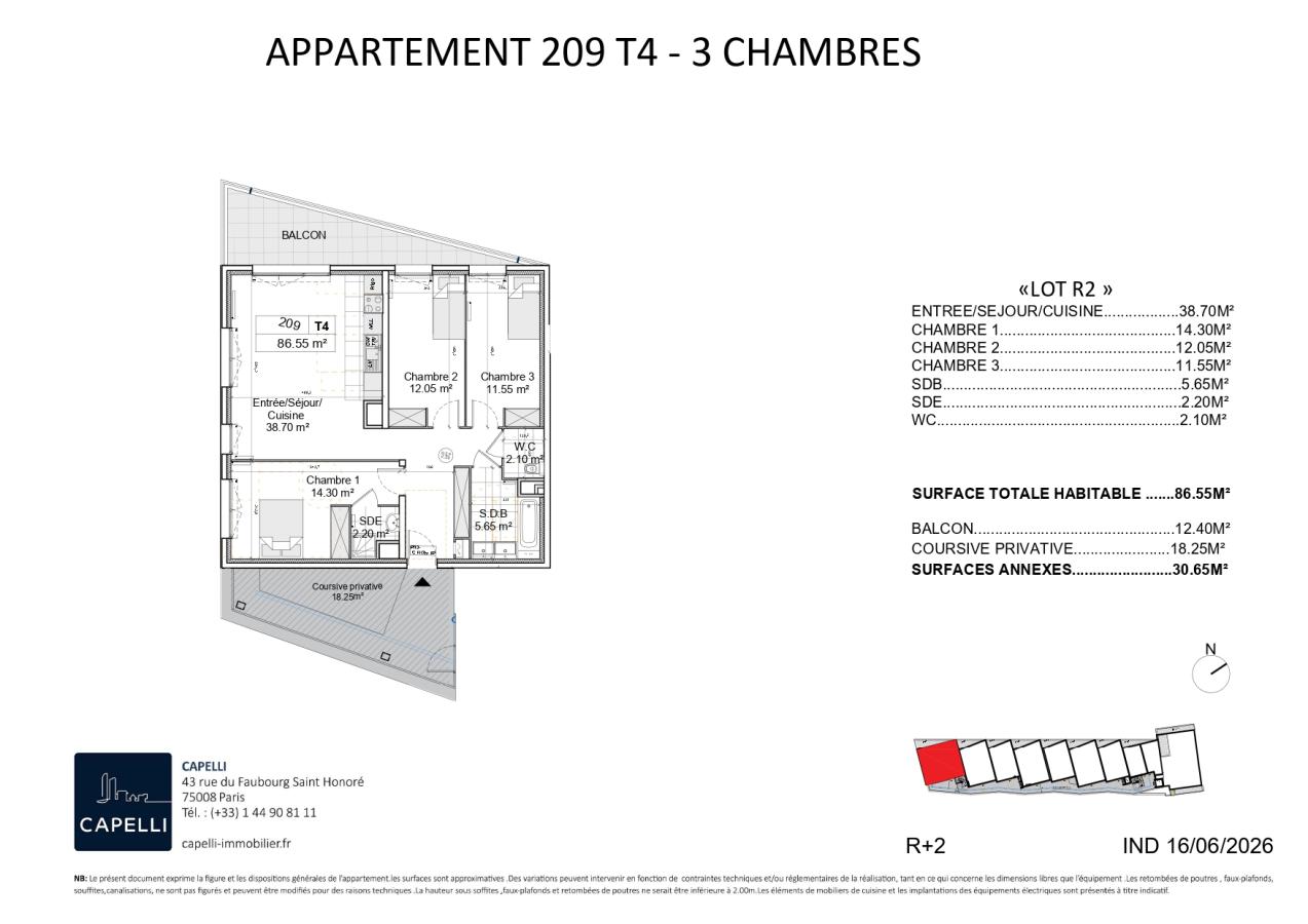 
																																							4 pièces - 
																																						2ème étage - 87m² - 1 546,91 € - Photo #1