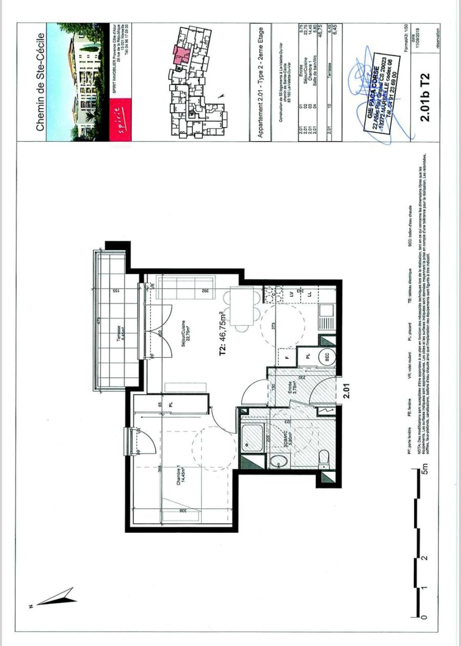 
																																							2 pièces - 
																																						2ème étage - 47m² - 663,30 € - Photo #6