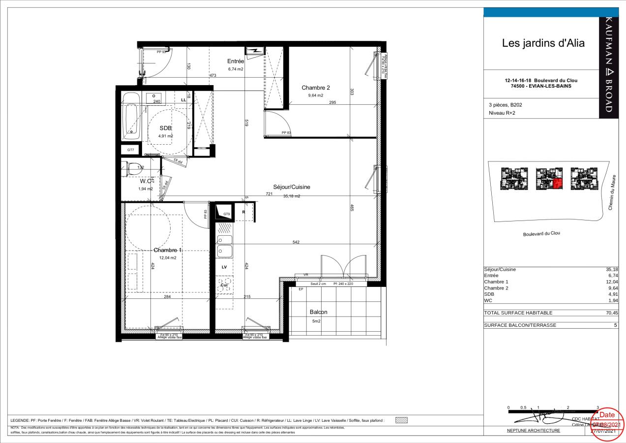 
																																							3 pièces - 
																																						2ème étage - 70m² - 1 182,36 € - Photo #5
