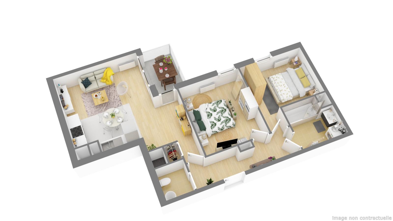
																			3 pièces - 
																		2ème étage - 57m² - 976,46 € - Photo #1