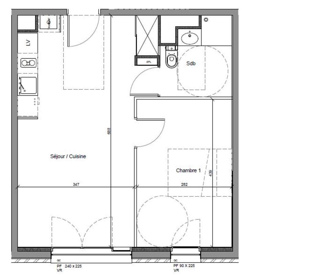 
																																							2 pièces - 
																																						1er étage - 42m² - 538,59 € - Photo #3
