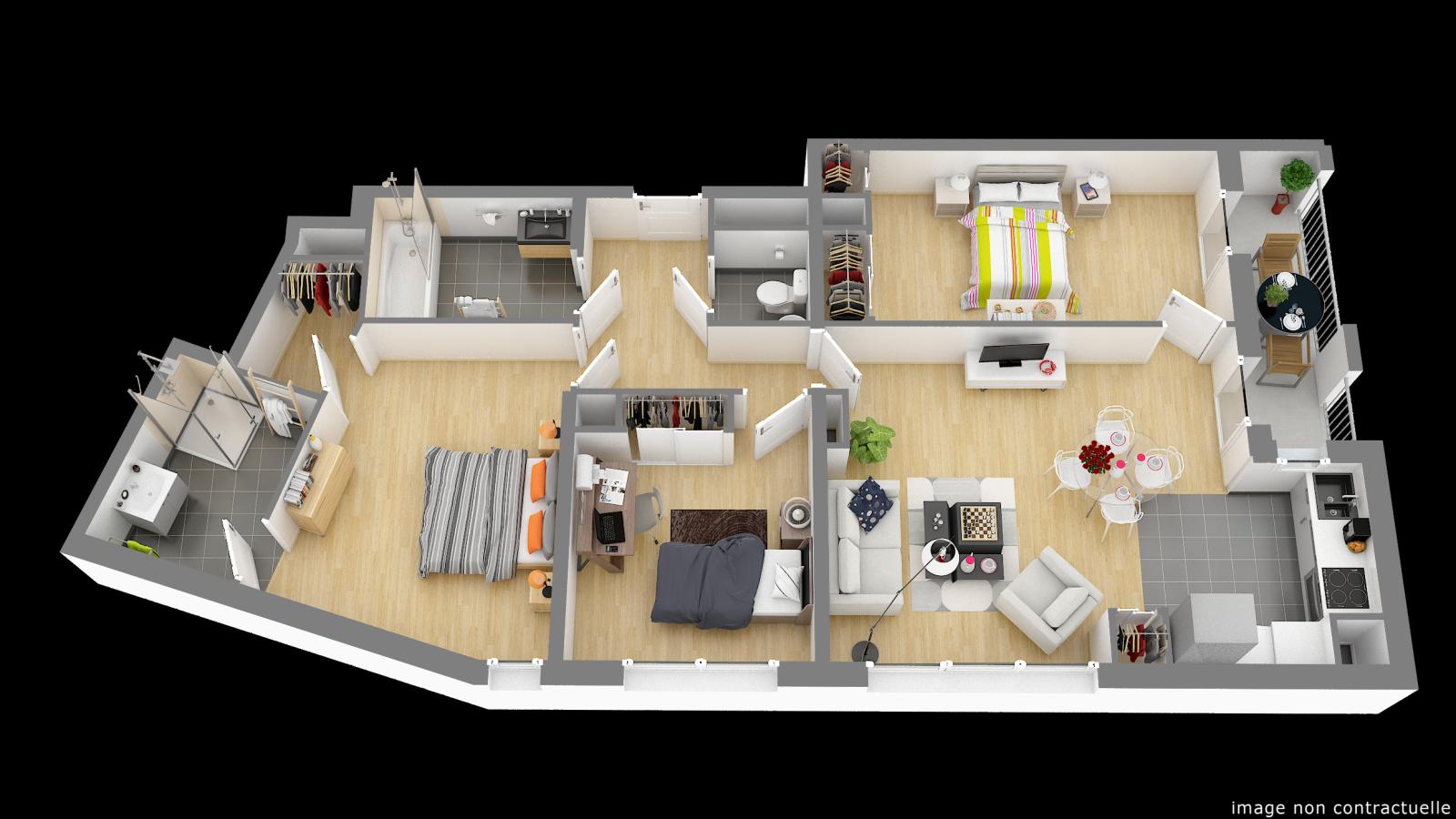 
																																							4 pièces - 
																																						5ème étage - 83m² - 1 198,29 € - Photo #1