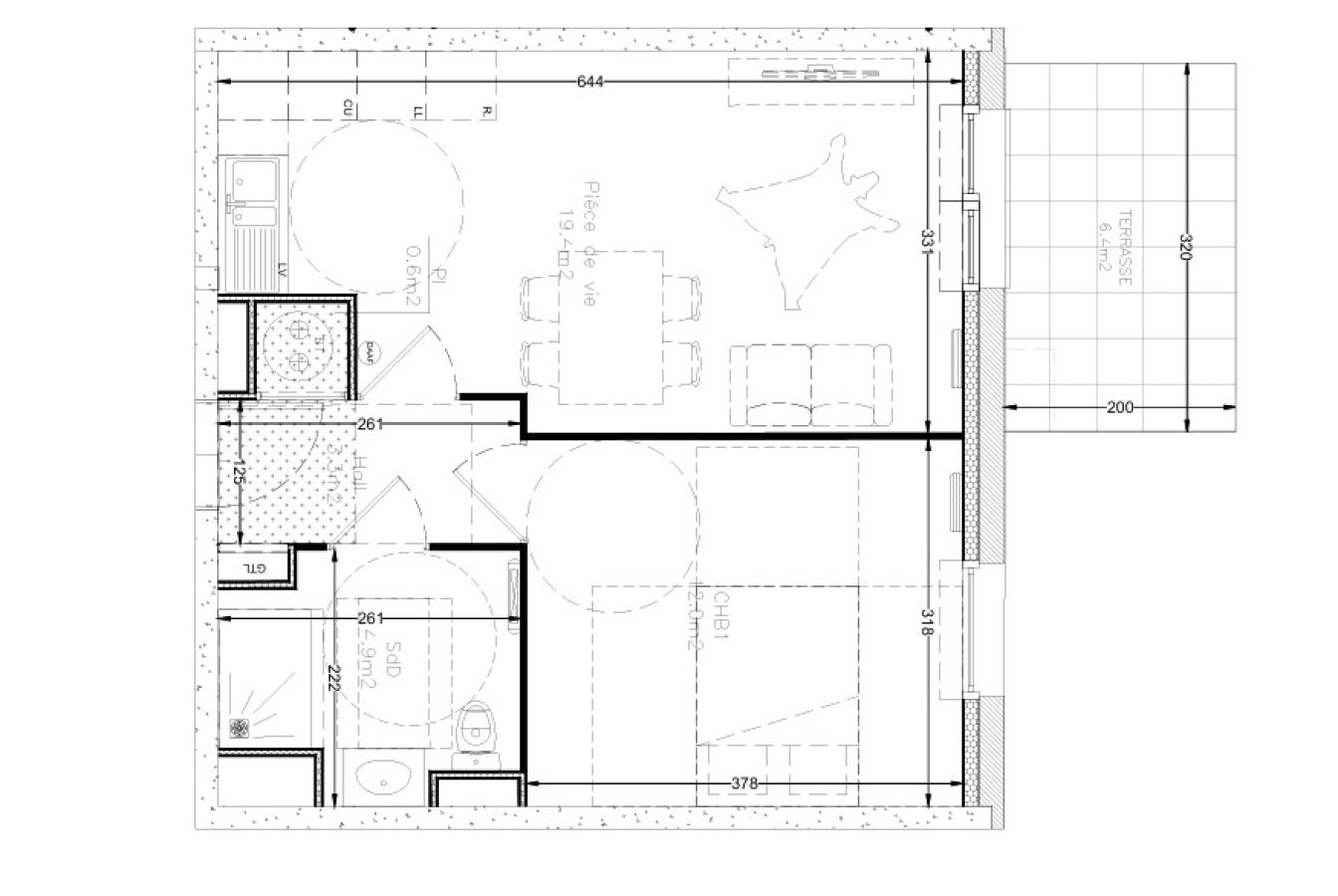 2 pièces - RDC - 40m² - 631,66 € - Photo #1