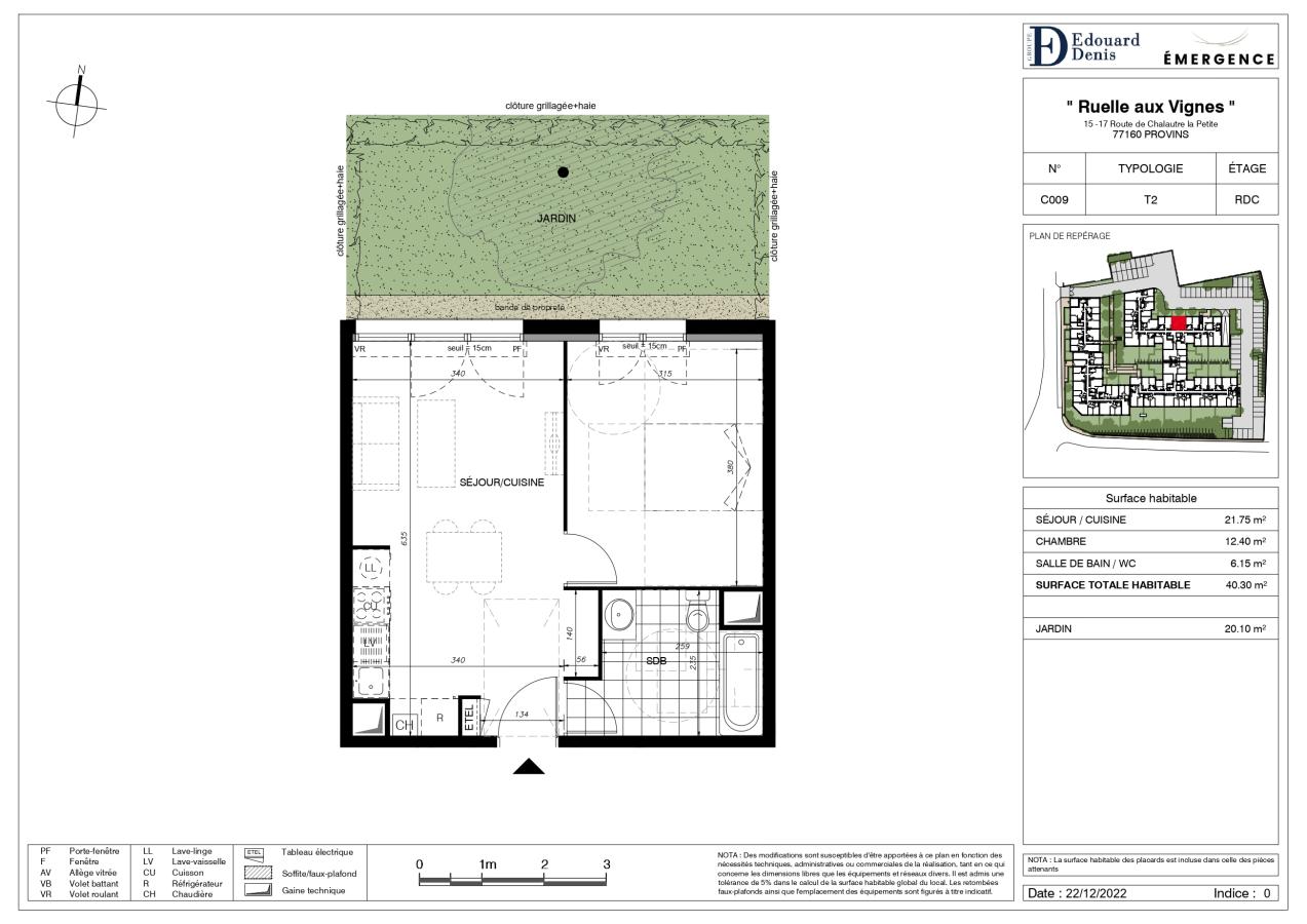 2 pièces - RDC - 40m² - 652,96 € - Photo #0