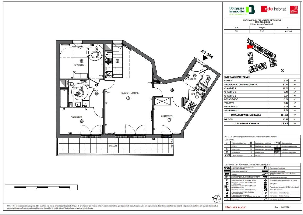 
																			4 pièces – 
																		1er étage – 83m² - 1 839,81 € - Photo #0