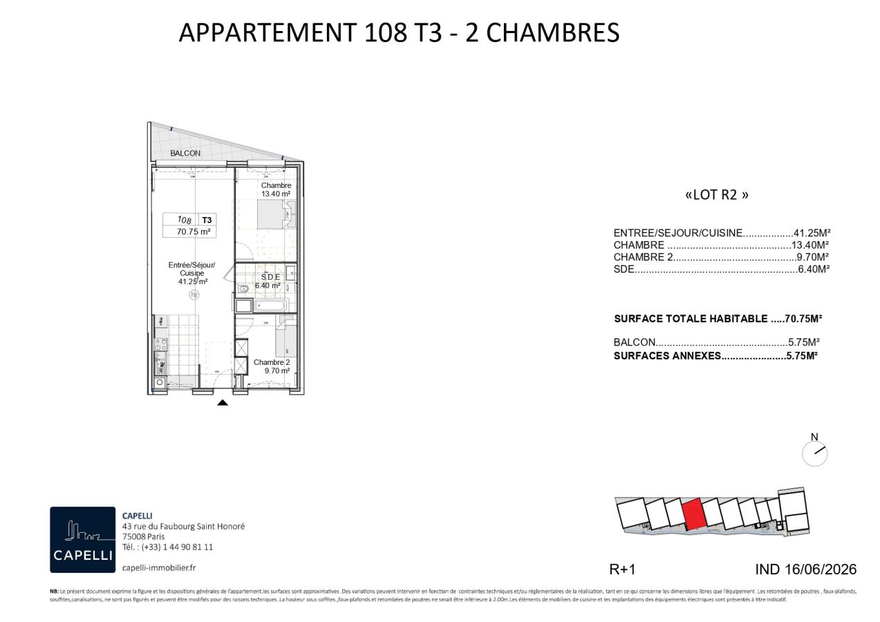 
																																							3 pièces - 
																																						1er étage - 71m² - 1 337,12 € - Photo #1