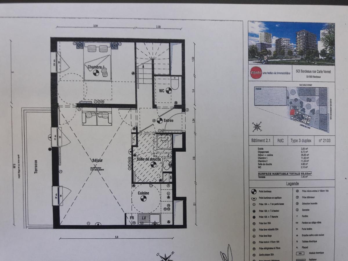
																																							3 pièces - 
																																						RDC - 70m² - 1 071,16 € - Photo #2
